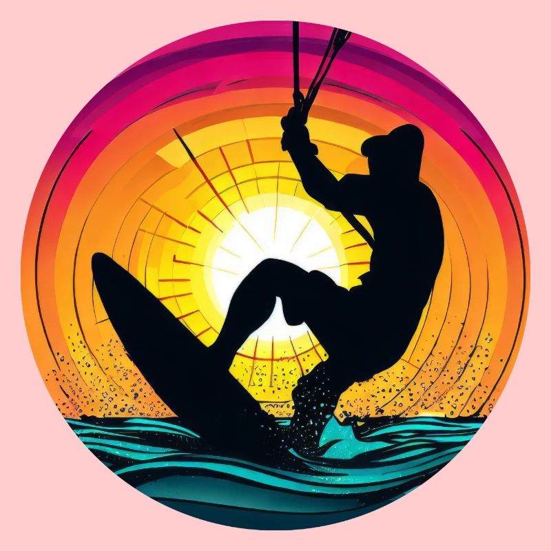 Kitesurfer Sunset Kiting