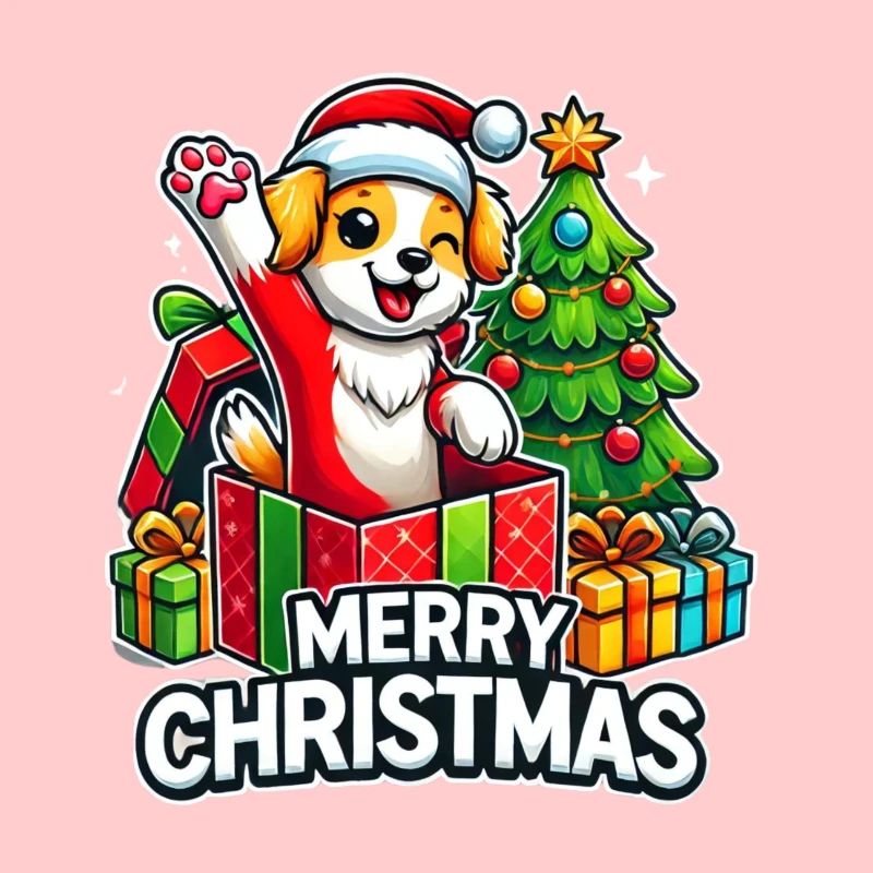Hund Merry Christmas High Five 7