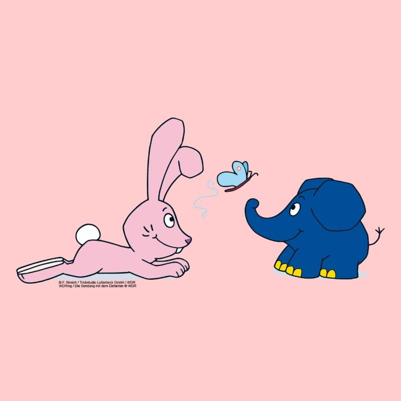 Elephant and Rabbit with Butterfly