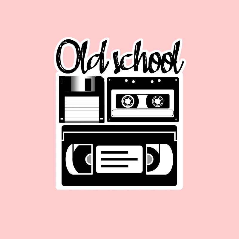 Old school vintage floppy disk audio video cassette