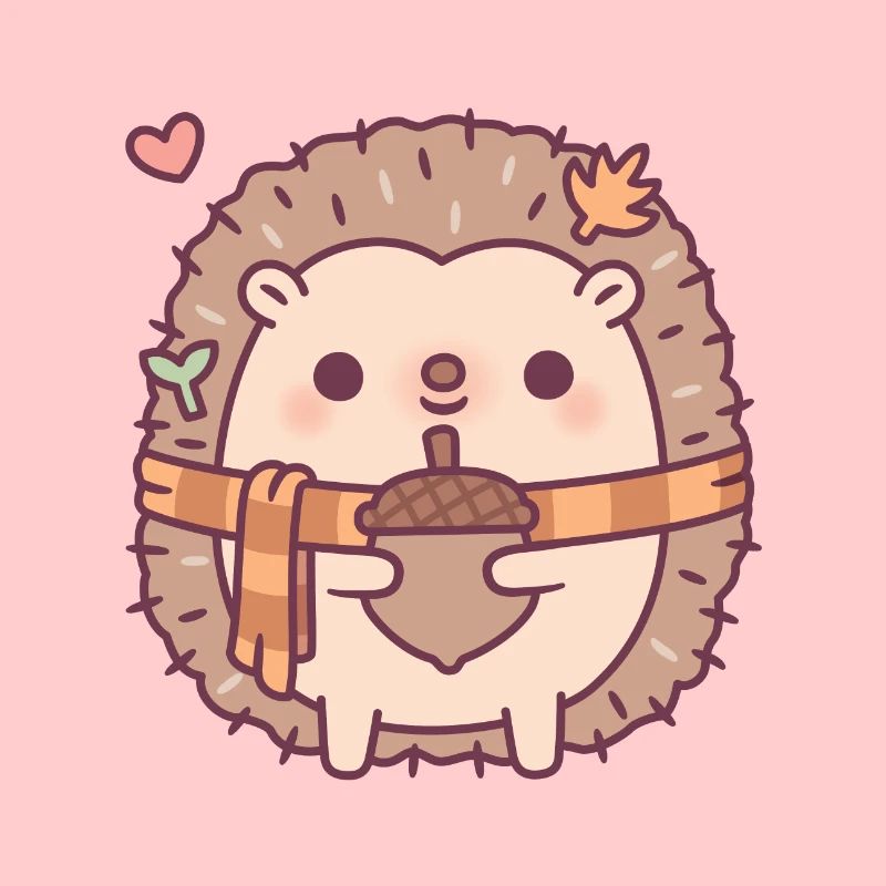 Süßer Igel Holding Eichel Herbst