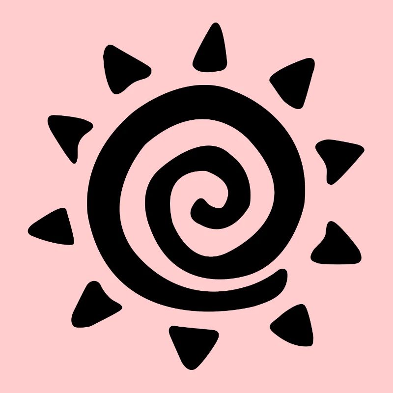 Dessin soleil simple, symbole mantra
