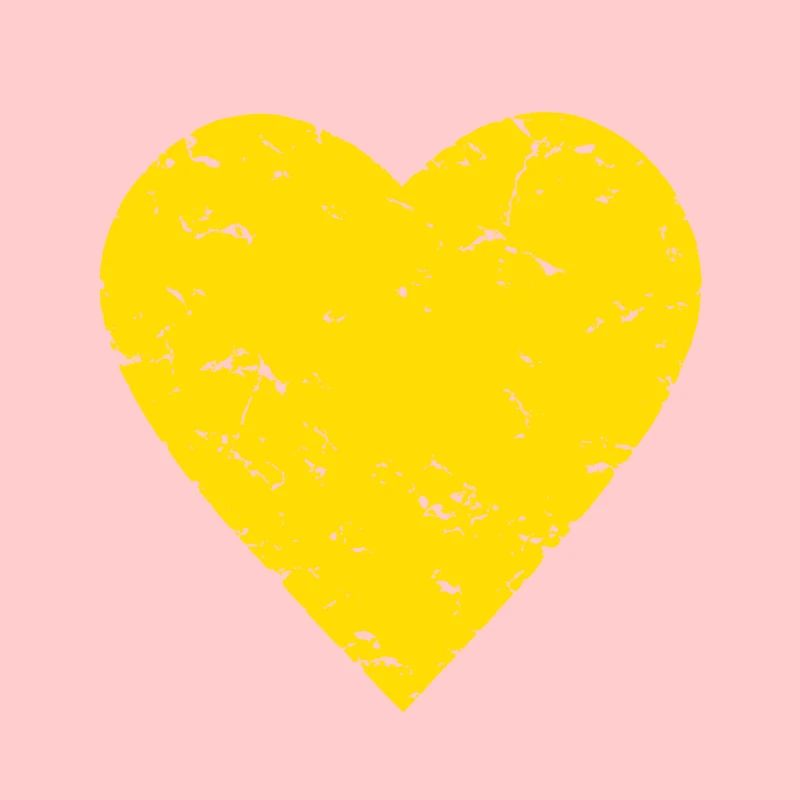 Coeur jaune - soleil - été - look usagé