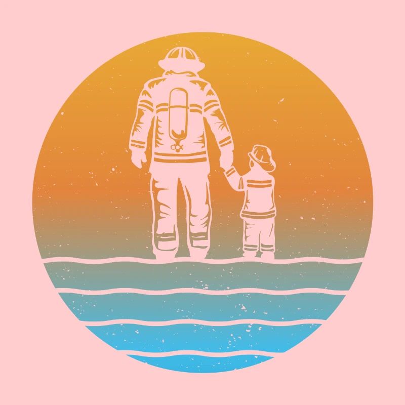 Sunset Firefighter Père et fils