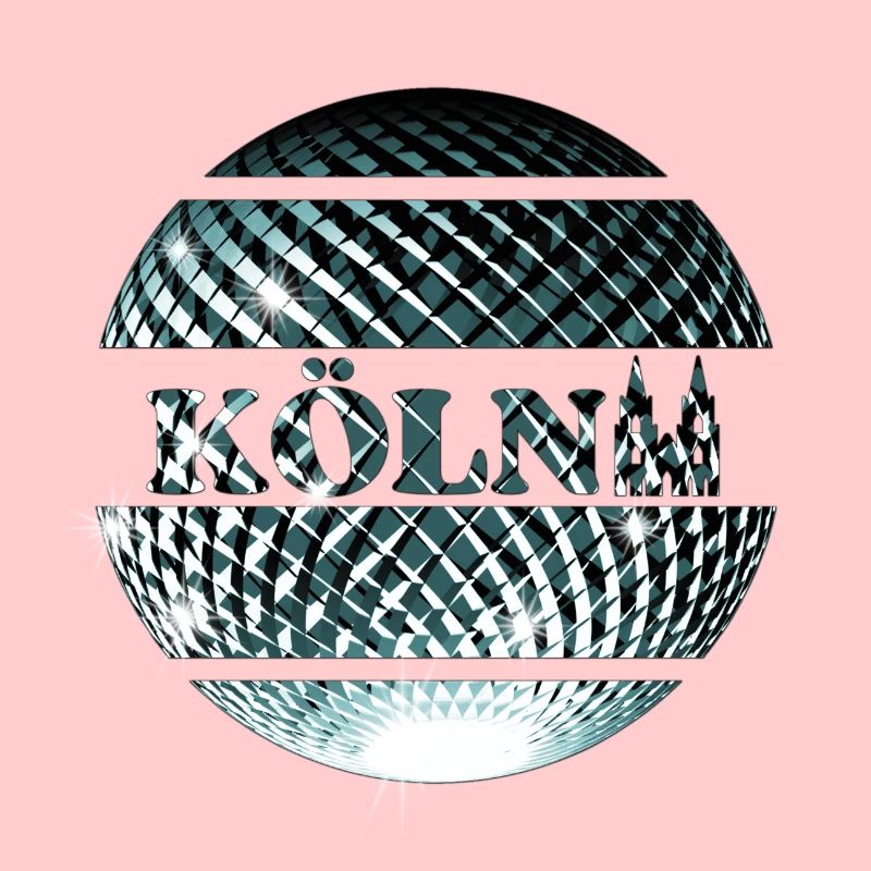 Cologne logo with platinum blue disco ball