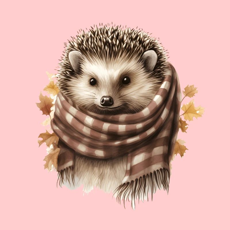 Hérisson avec écharpe Animal mignon