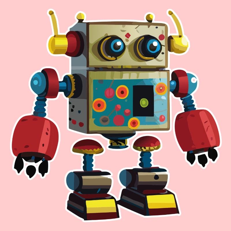 01 Robot Kid Dessin Animé Drôle