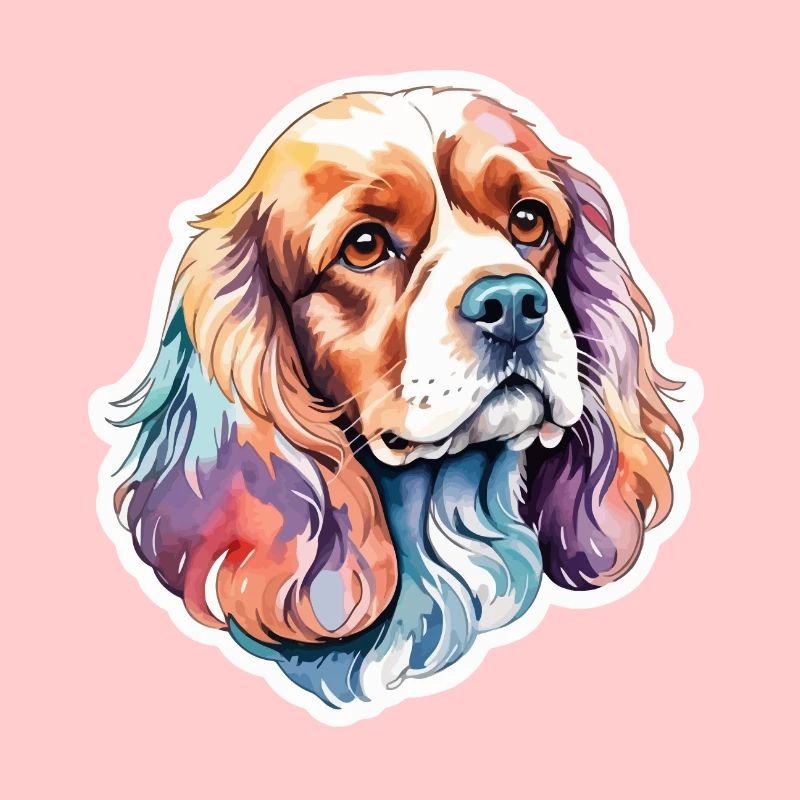 American Cocker Spaniel Wasserfarben