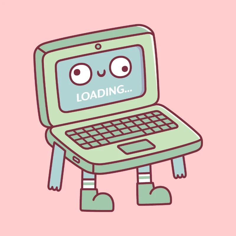 Funny Derpy Laptop Loading Its Brain