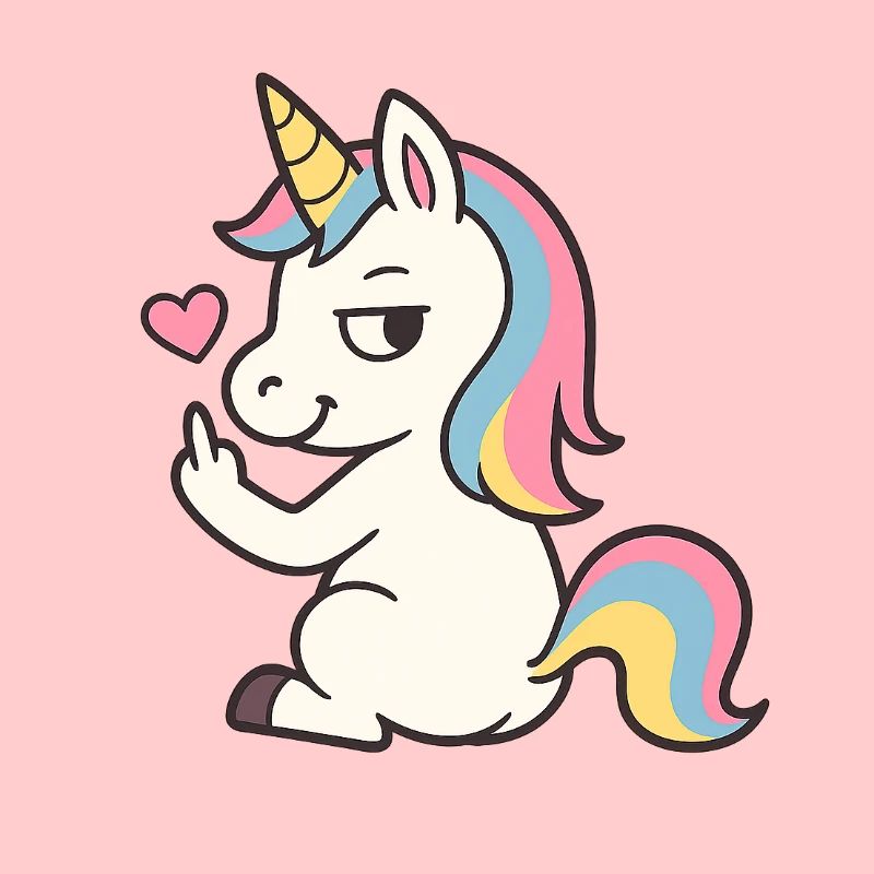 Freches Einhorn mit Herz – Süßes Unicorn Statement