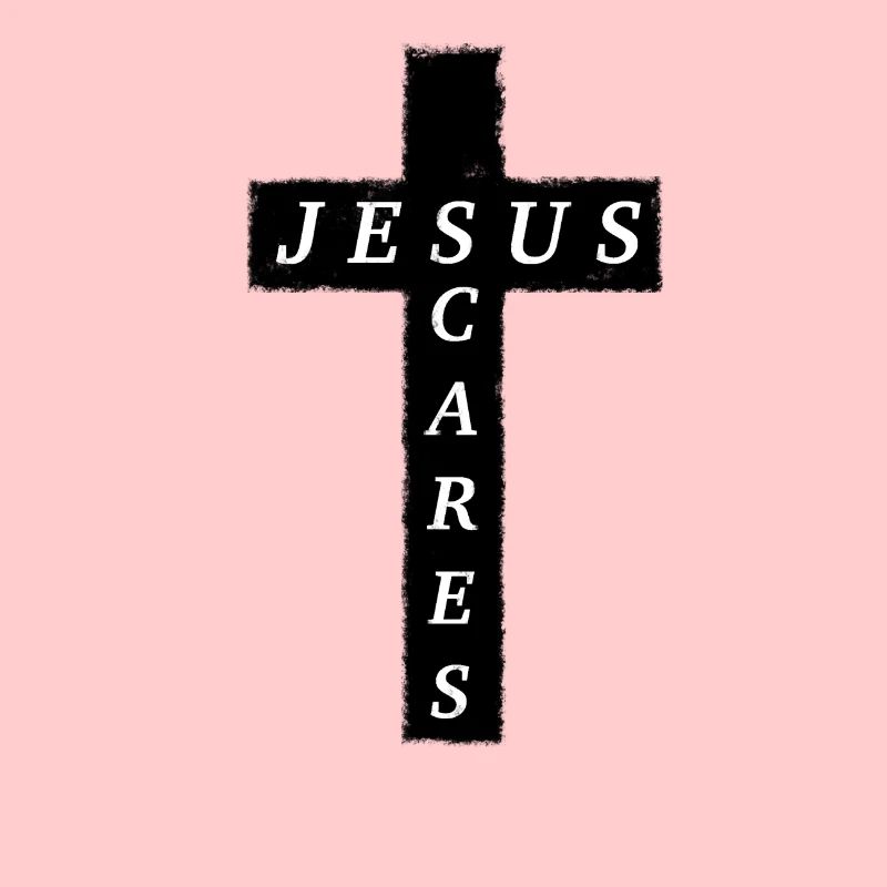 Jesus cares oder Jesus scares? in schwarz