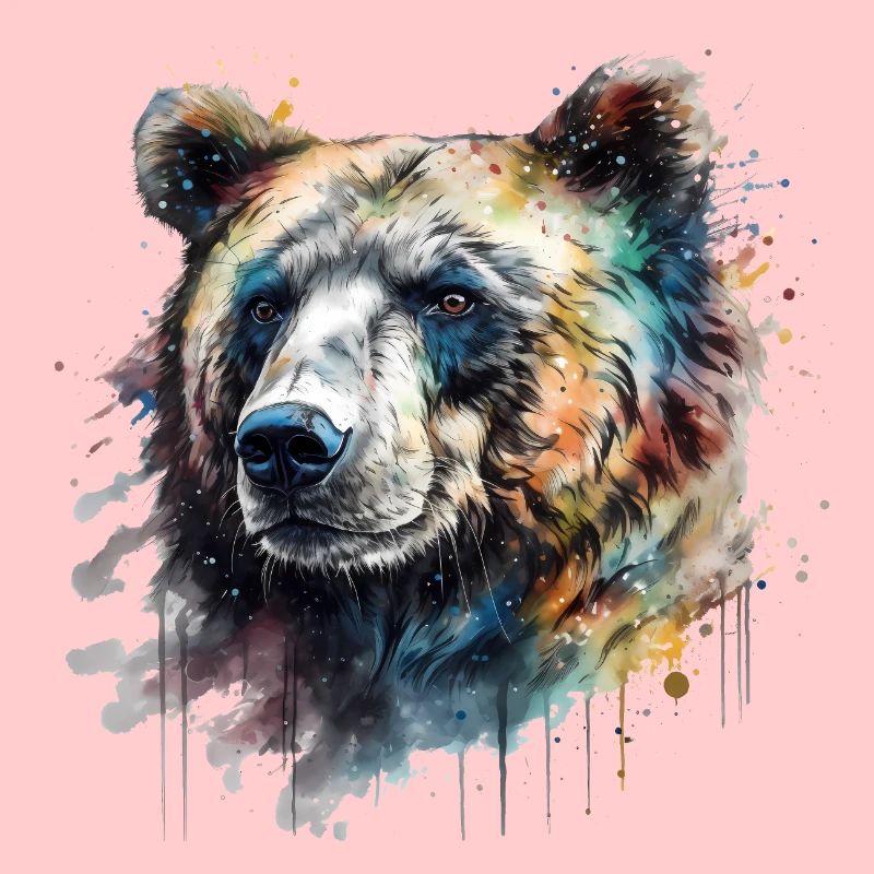 Cooles Buntes Aquarell Bär