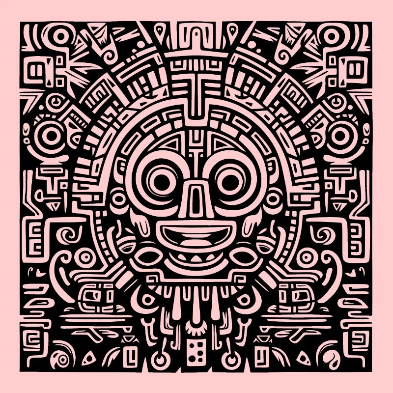 Inka, Azteken, Maya Muster, Artwork schwarz