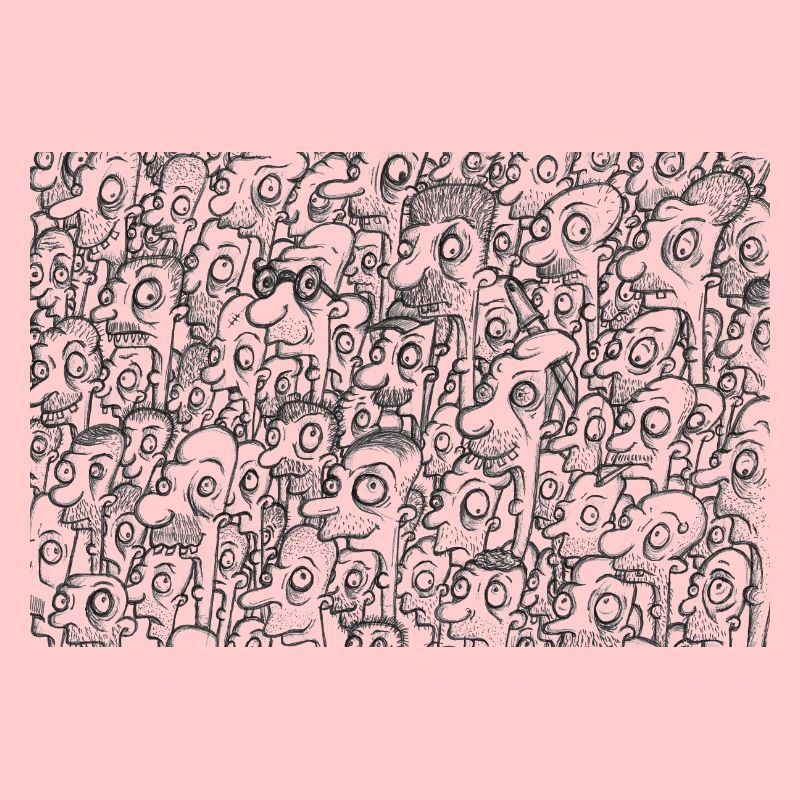 Crazy heads in back