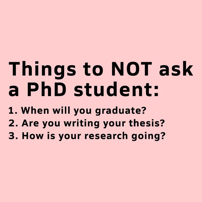 Things to Not ask PhD student Geschenk