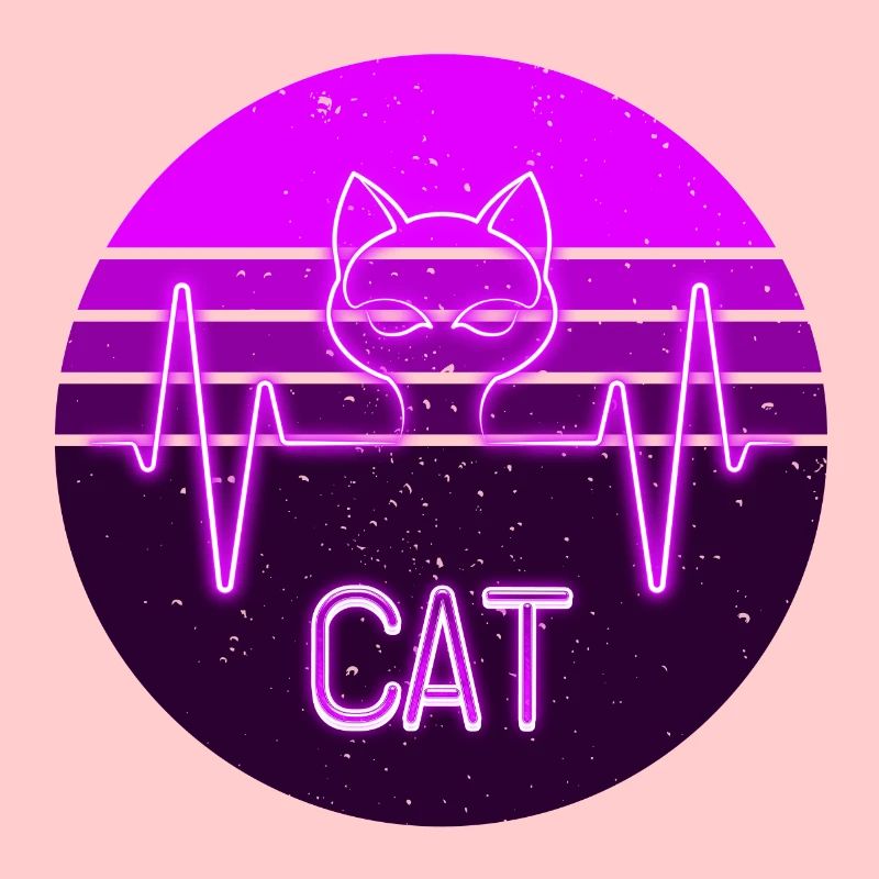 Chat néon mauve