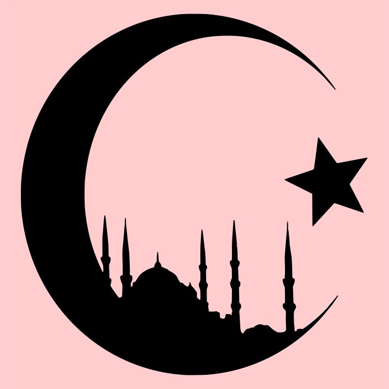 Crescent with mosque