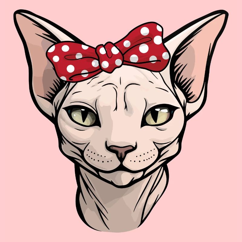 Sphynx Katze Haustier Katzen Schleife Tier Süß