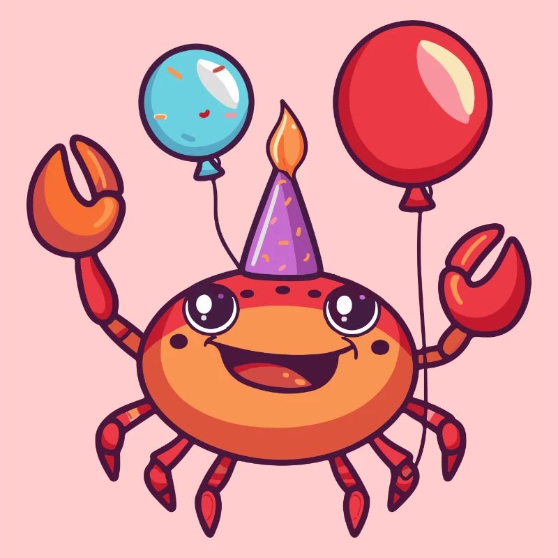 Krebs Krabbe Geburtstag Comic Niedlich