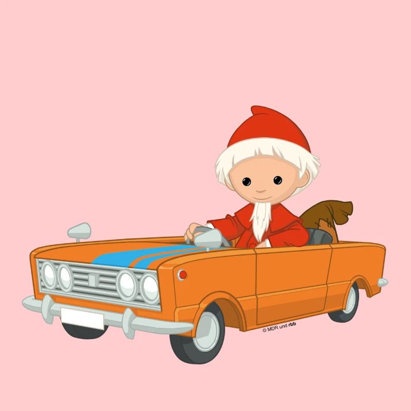 Sandmann fährt ein Auto