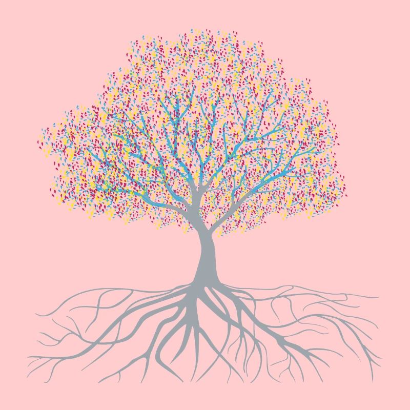 Glowing fruits on tree design