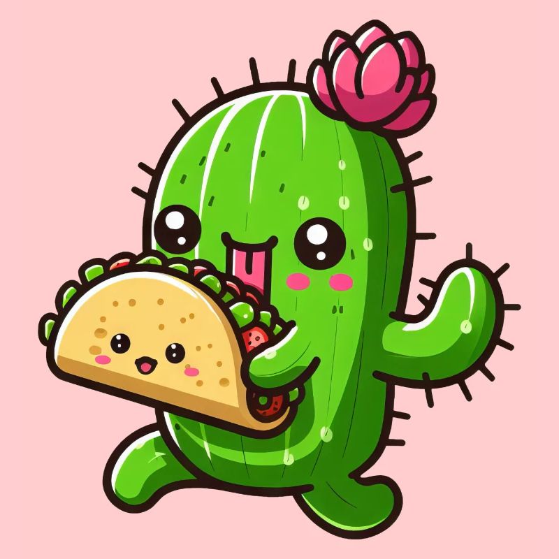 Cute Cactus Taco Comic Design