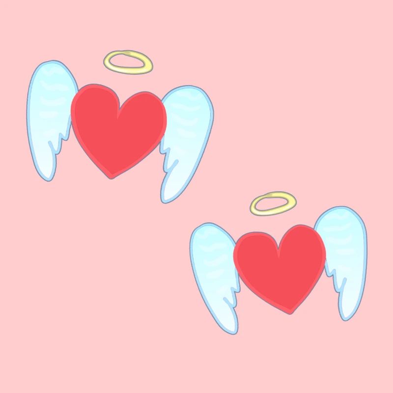 Angel pattern protector hearts