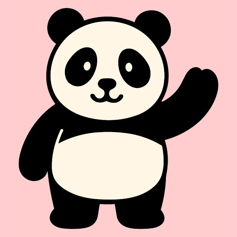 Winkender Panda – Süßes Tier Cartoon Design