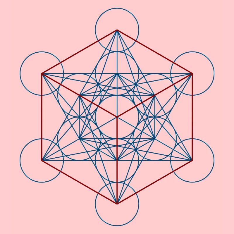 Le cube de Metatron - rouge bleu