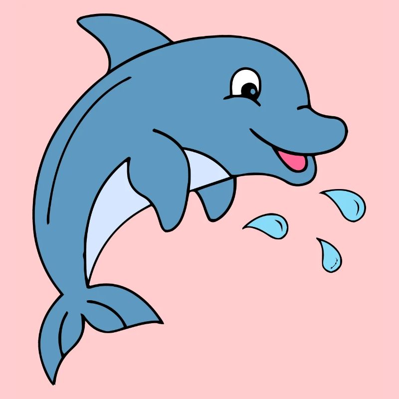Delfin mit Wassertropfen