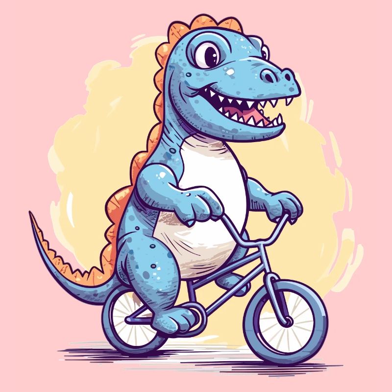 Dinosaur on bicycle