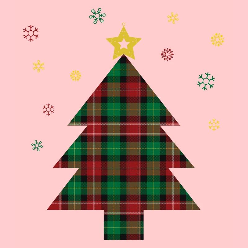 Christmas tree plaid print