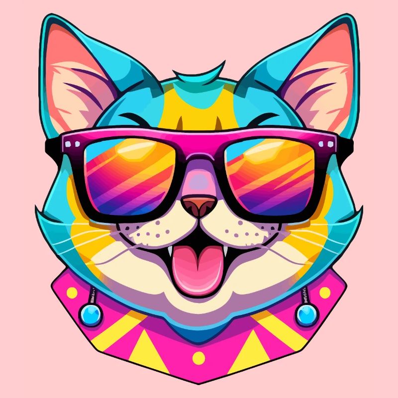 Coole Katze mit Sonnenbrille