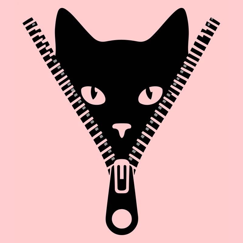 Petit chat caché dans une fermeture éclair