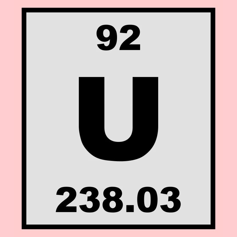 Element 92 - u (uranium) - Short (white)