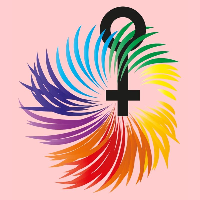 Frauenrechte mit Regenbogenfarben