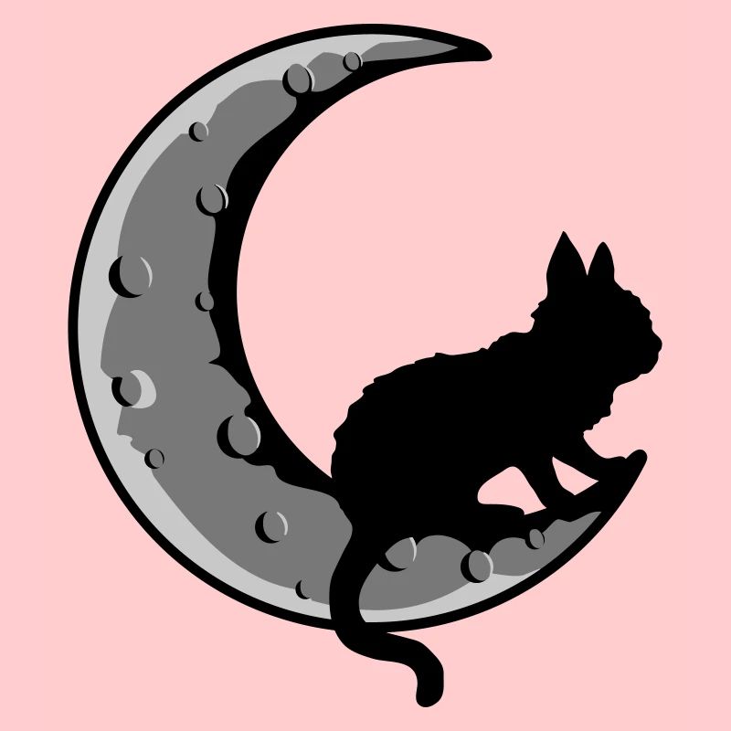 Faucille Lune Chat Noir