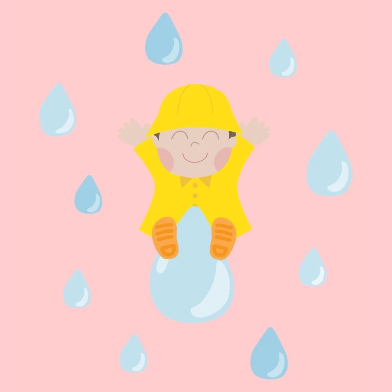 Bébé mignon avec des gouttes de pluie