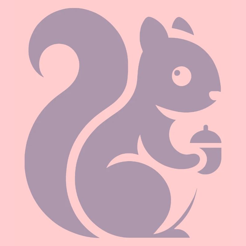 Minimalistische Eichhörnchen Silhouette mit Nuss