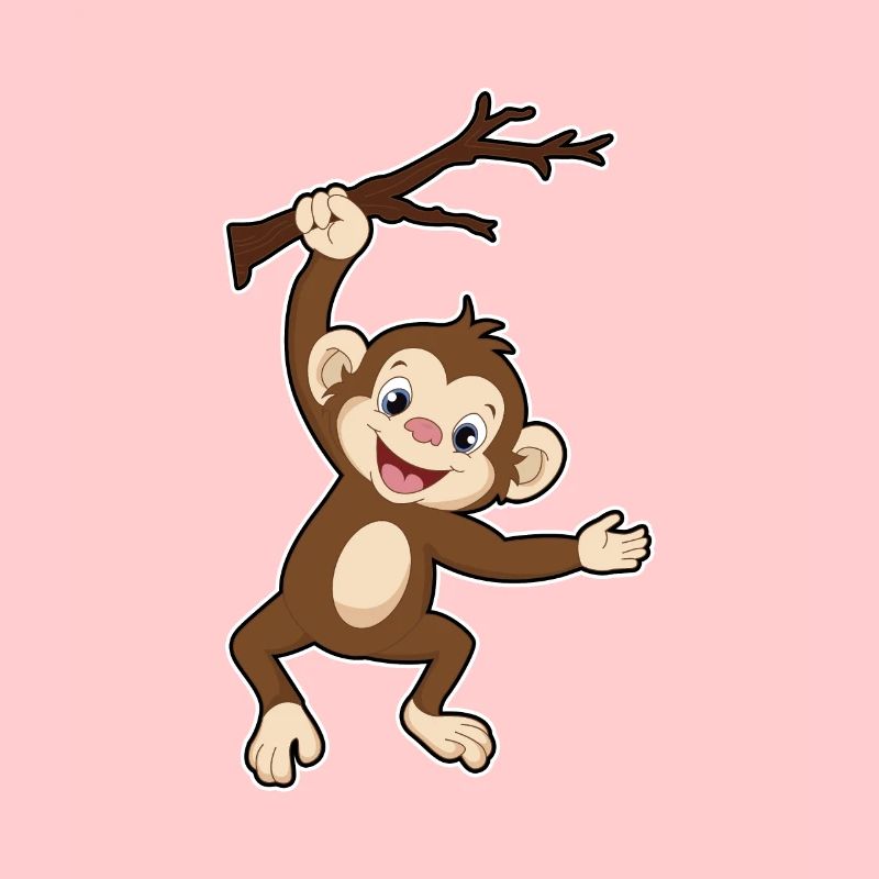 Singe grimpant sur une branche d'arbre