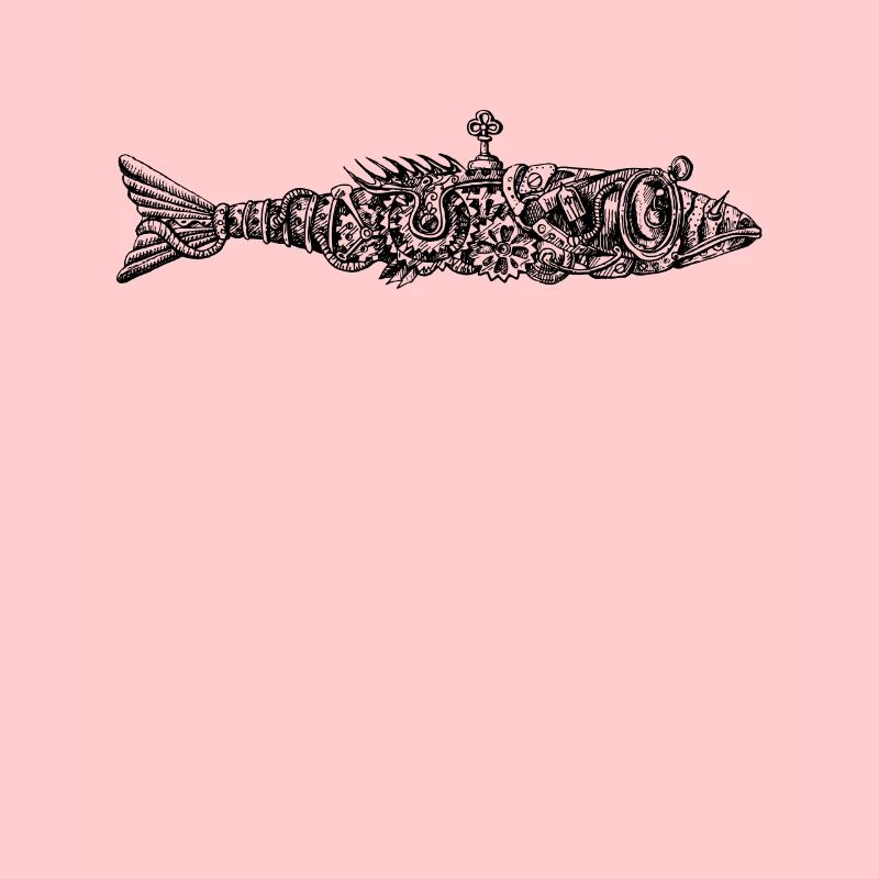 Poisson Steampunk avec clé mécanique