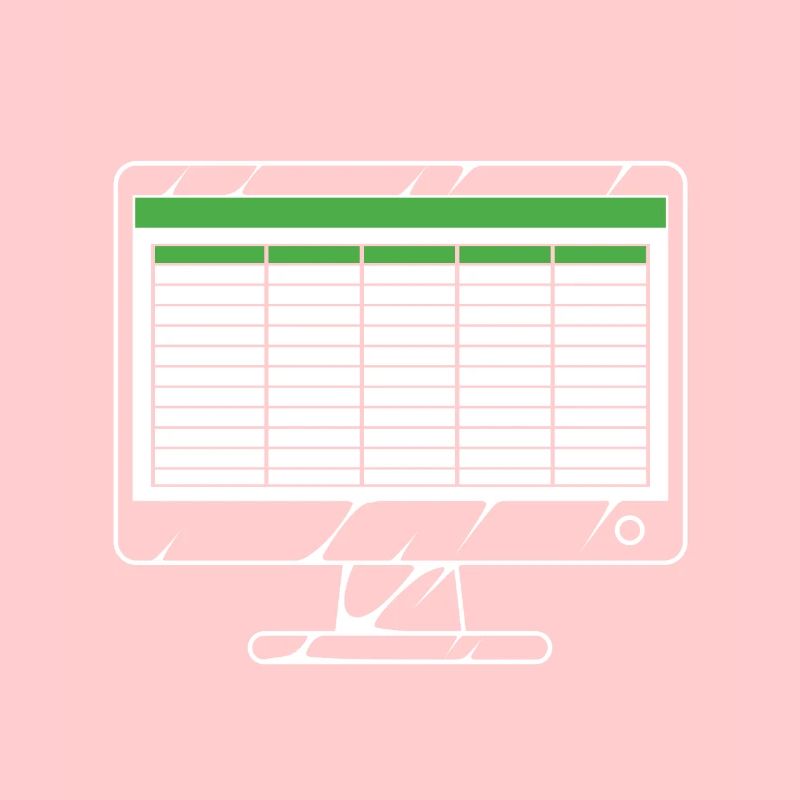 Computer mit Tabellenkalkulation