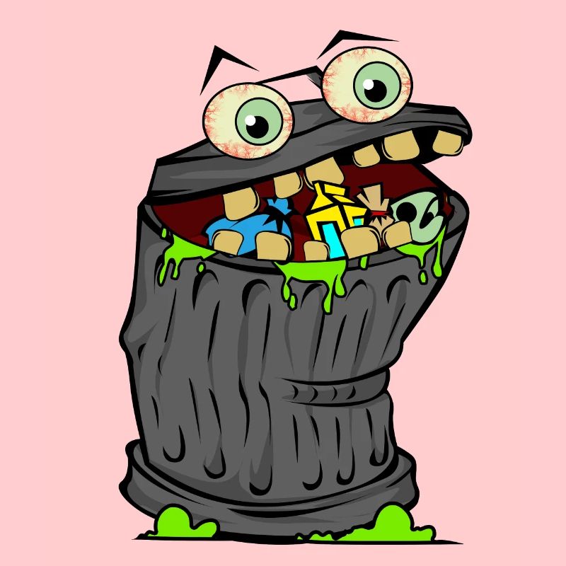 trash Mülleimer comic cartoon grafic bild kinder