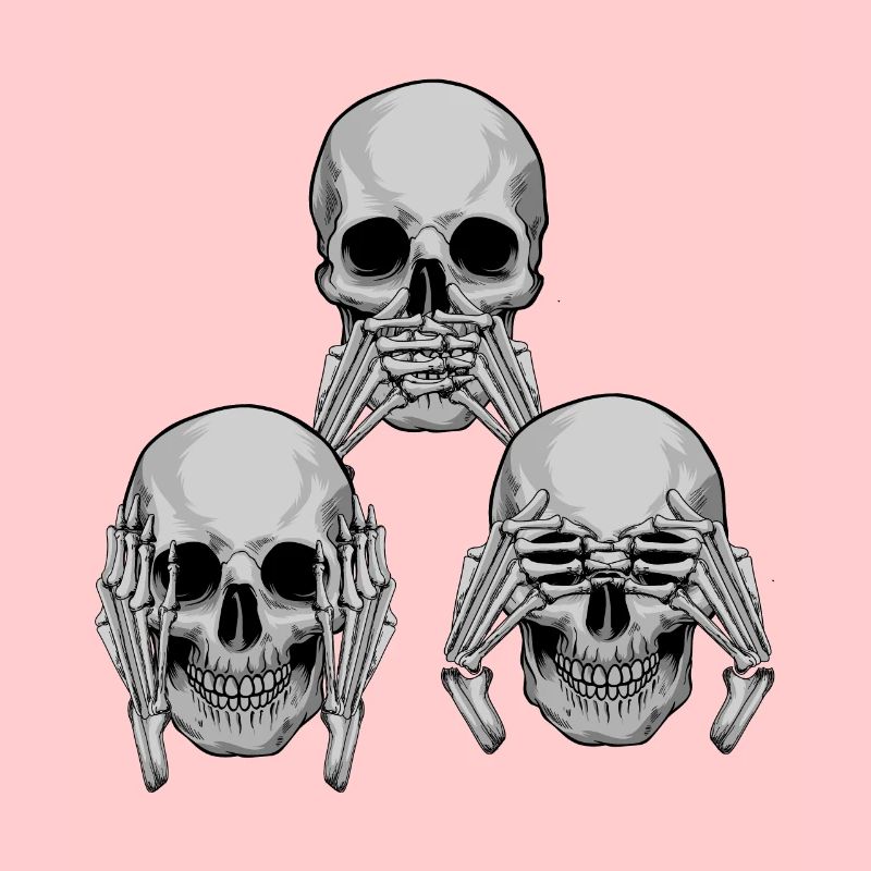 Skull see nothing hear say