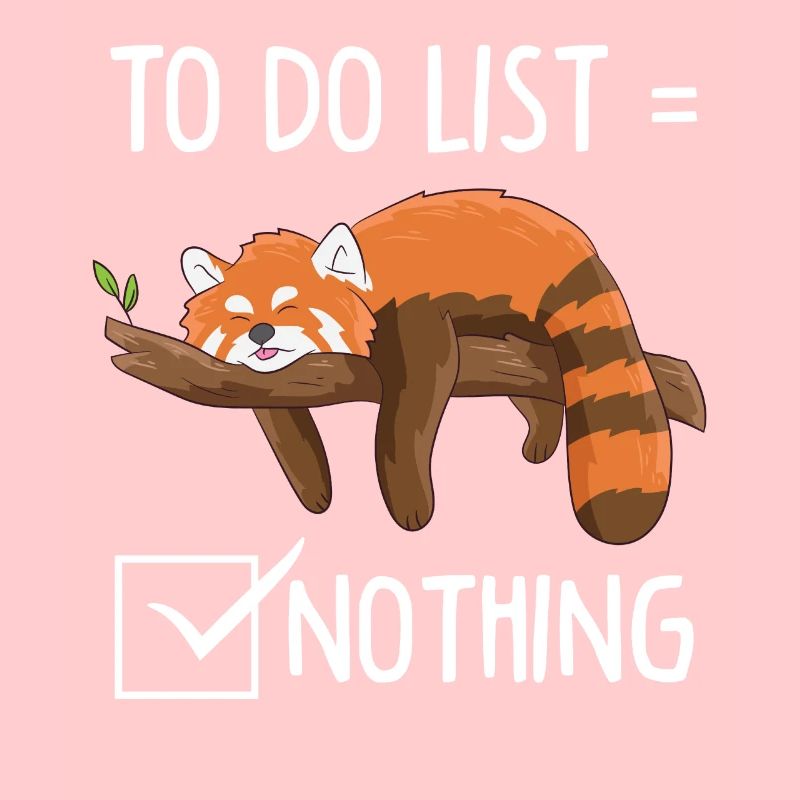 Lazy Panda Todo List Nothing Funny Red Panda