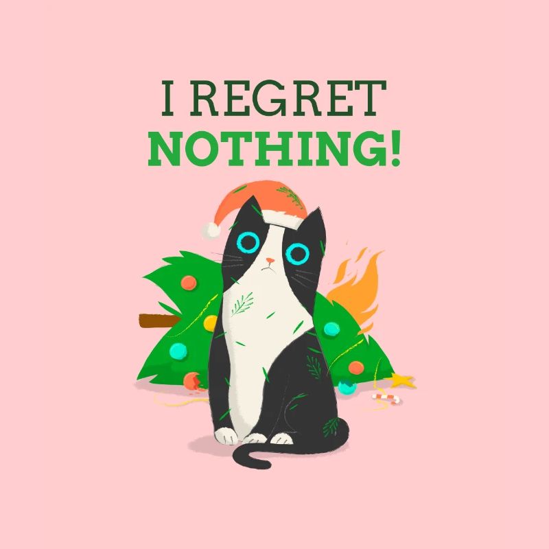 Weihnachtspullover mit Katze - ich bereue nichts