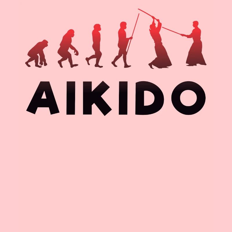 Affe Evolution zu Kämpfer Aikido Rotes Schwert