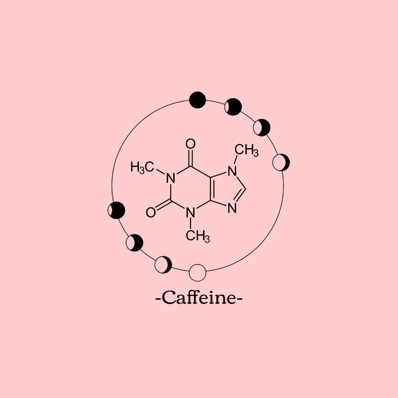Molécule de caféine avec contour
