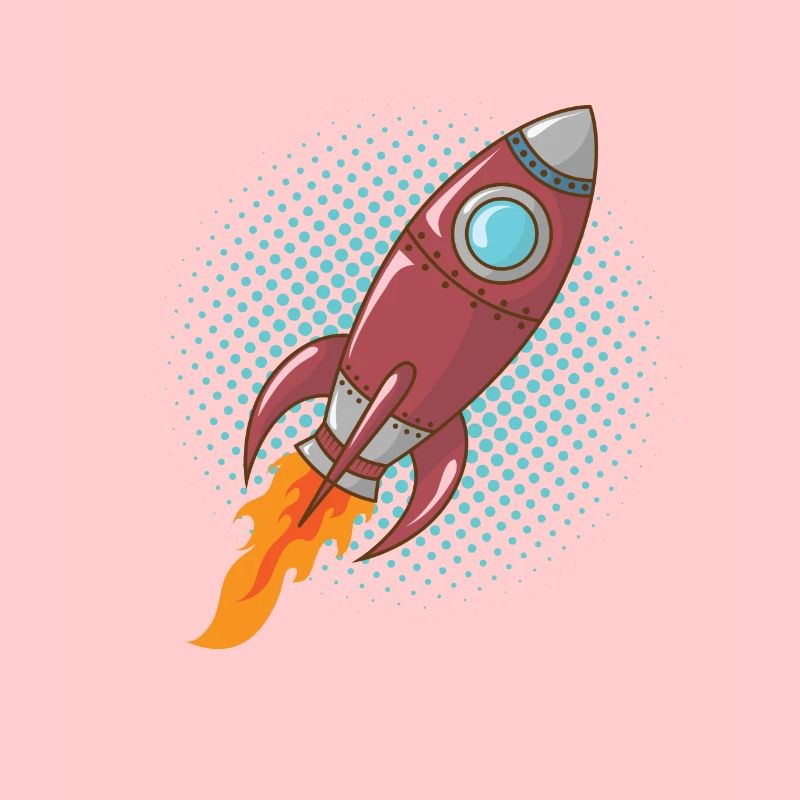 Comic Rocket Spaceship Spacecraft Missile
