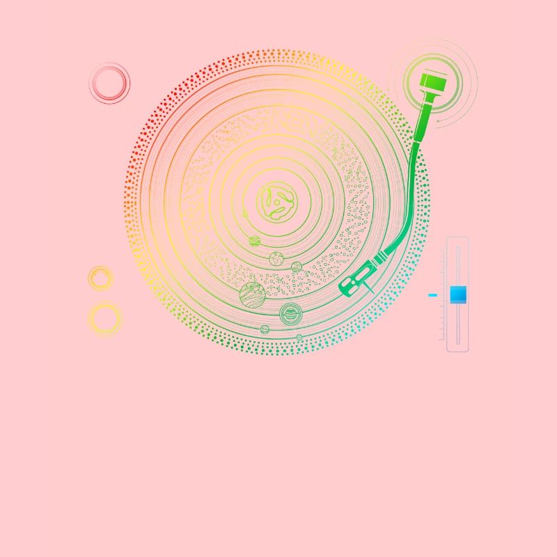 Space DJ Design Solar System Turntable EDM print